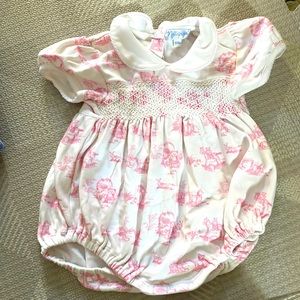 Nella Pima Toile girls smocked onesie